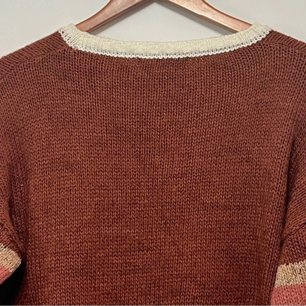 ELSAMADA Sweater Womens L Wool Alpaca Blend Colorblock Abstract Artsy Italy